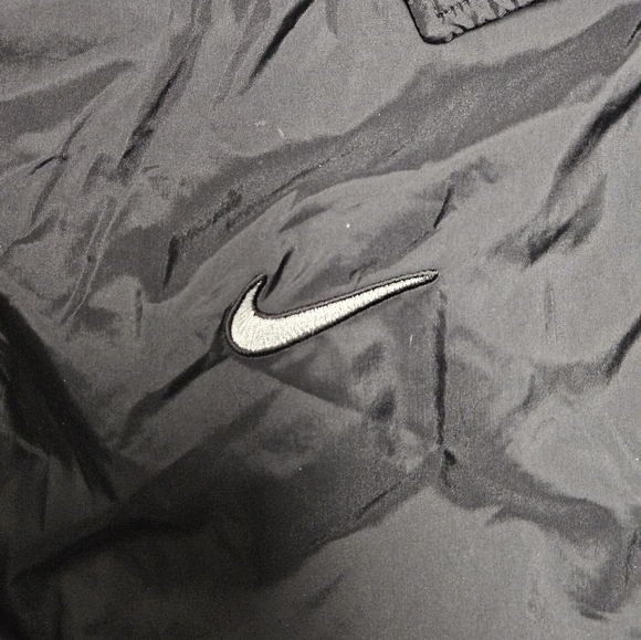 Vintage 90s Team Nike Sport White Tag Black Windbreaker Jacket Youth L Adult S/M - Picture 2 of 12